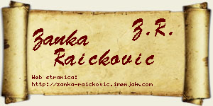 Žanka Raičković vizit kartica